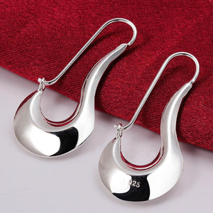 Cresent Moon Earring in White Gold Plated