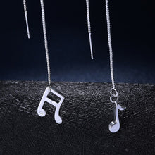 Load image into Gallery viewer, Musical Notes Earring in White Gold Plated