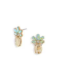 Made with Swarovski Crystal 18K Gold Plated Pinapple Stud Earring