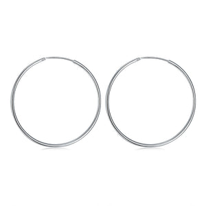 2mm Sterling Silver  Plated Haute Hoop Earrings
